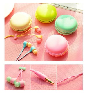 Cute Headset Korean fashion Style Macarons box piston Headphones Earphones